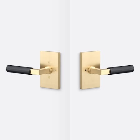 Sure-Loc Hardware Sure-Loc Hardware Levanto Privacy Rosette, Satin Brass, Knurled Grip in Flat Black LV102 SB GRIP-KN FBL